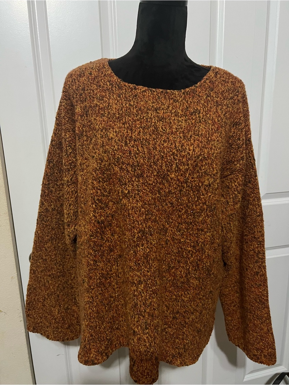 Jones New York Sport Wool Blend Marled Knit Oversized Sweater - Size XL